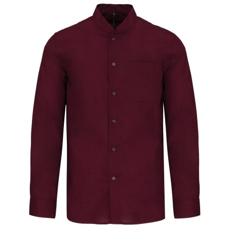 Men\\\'s long-sleeved mandarin collar shirt