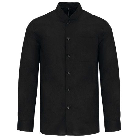 Camisa cuello mao  manga larga hombre