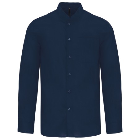 Men\\\'s long-sleeved mandarin collar shirt