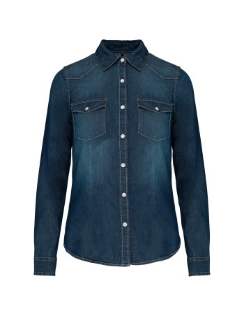 Camisa denim manga larga mujer 2