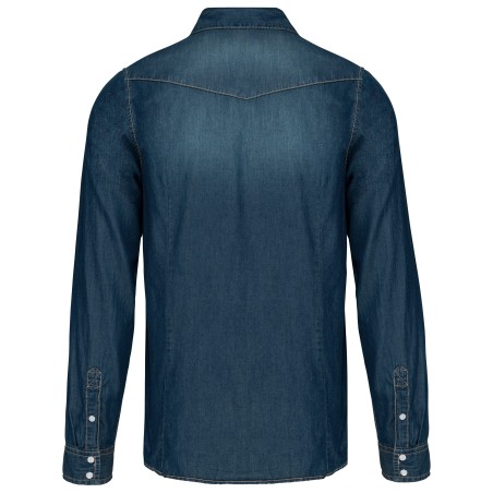 Men\\\'s long-sleeved denim shirt
