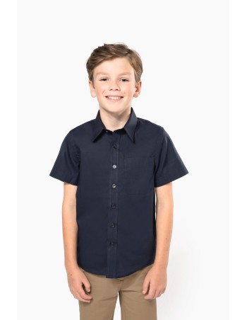 Camisa popelina manga corta niños