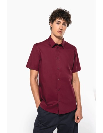Cotton/elastane short-sleeved shirt