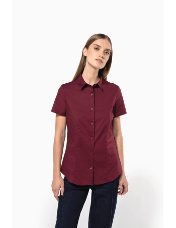 Ladies\\\' short-sleeved cotton/elastane shirt