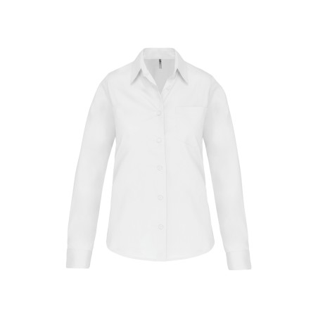 Ladies\\\' long-sleeved cotton poplin shirt