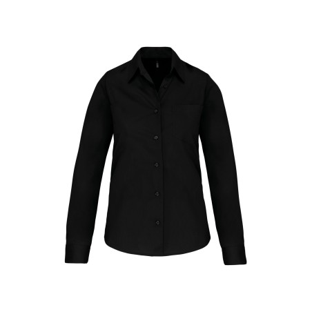 Ladies\\\' long-sleeved cotton poplin shirt