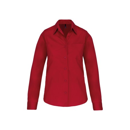 Ladies\\\' long-sleeved cotton poplin shirt