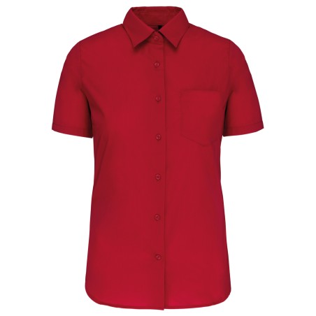 Camisa popelina manga corta mujer