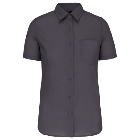 Camisa popelina manga corta mujer