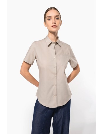 Ladies’ easy-care short sleeve polycotton poplin shirt