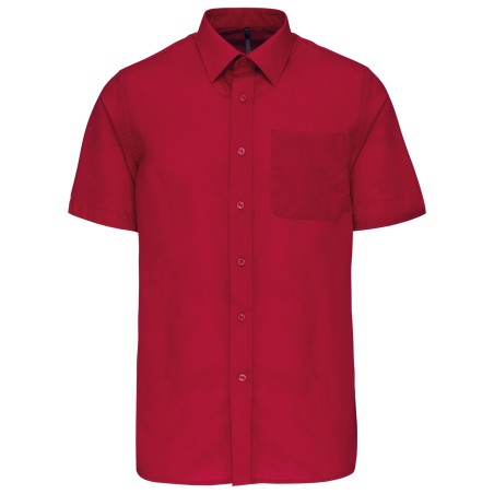 Men\\\'s easy-care short sleeve polycotton poplin shirt