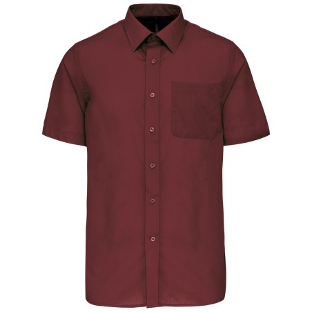 Men\\\'s easy-care short sleeve polycotton poplin shirt