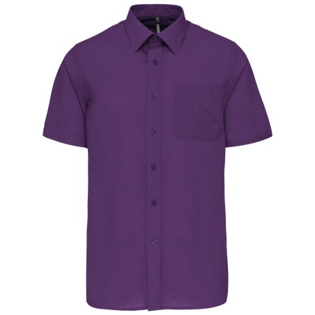 Men\\\'s easy-care short sleeve polycotton poplin shirt