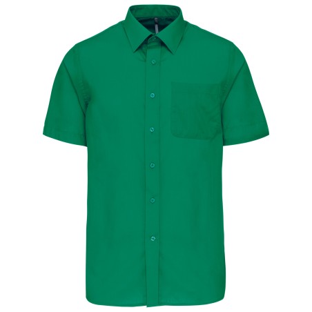 Men\\\'s easy-care short sleeve polycotton poplin shirt