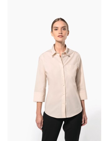Ladies’ easy-care 3/4 sleeve polycotton poplin shirt