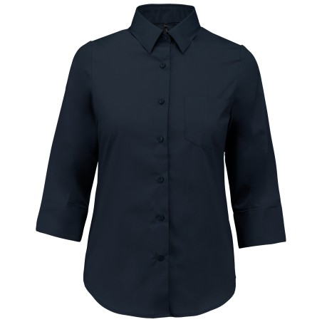 Ladies’ easy-care 3/4 sleeve polycotton poplin shirt