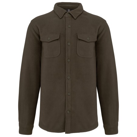 Sherpa-lined fleece overshirt