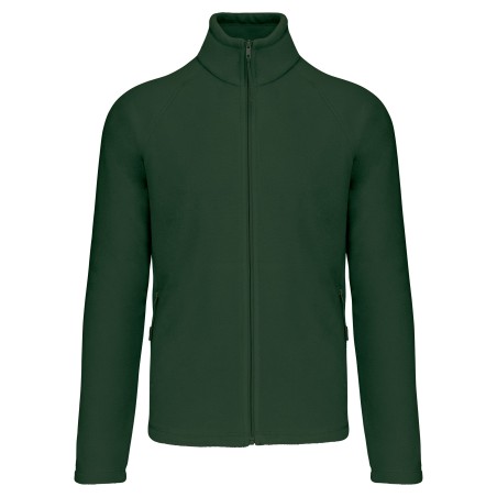 Men\\\'s microfleece zip jacket with raglan sleeves