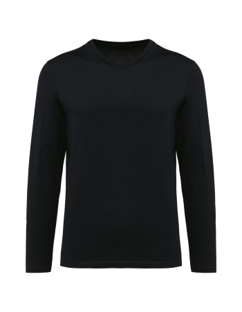 Men\\\'s V-neck long-sleeved Supima® t-shirt 2