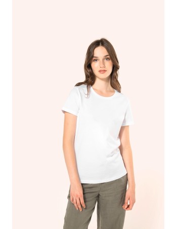 Camiseta Supima® cuello redondo manga corta mujer