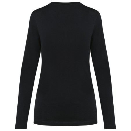 Camiseta Supima® cuello de pico manga larga mujer