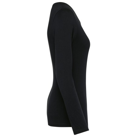 Camiseta Supima® cuello de pico manga larga mujer
