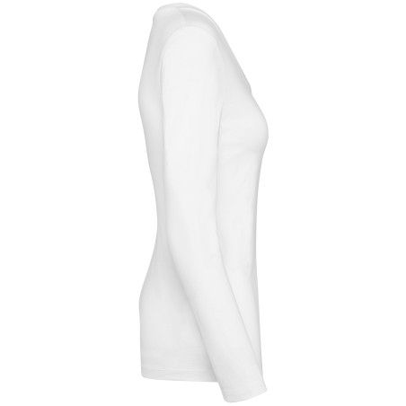 Camiseta Supima® cuello de pico manga larga mujer