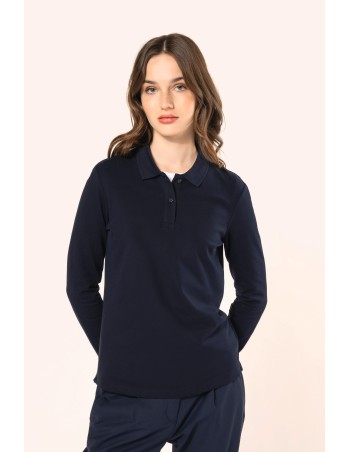 Polo Supima® manga larga mujer