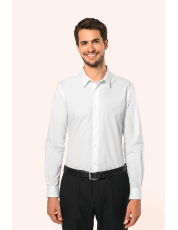 Men\\\'s long-sleeved poplin shirt