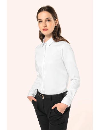 Ladies\\\' long-sleeved twill shirt