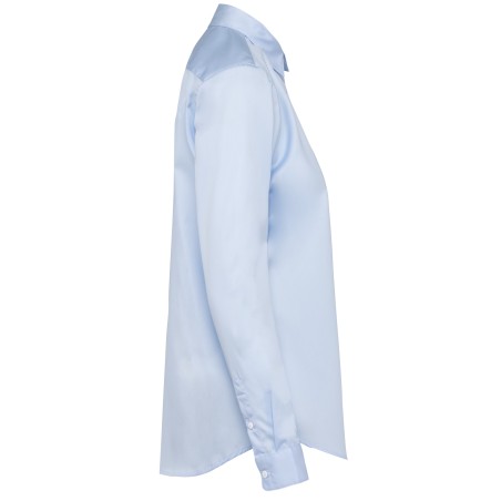Camisa sarga manga larga mujer