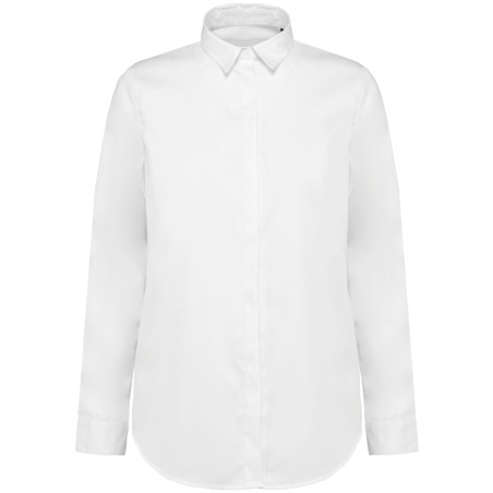 Camisa sarga manga larga mujer