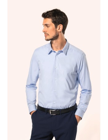 Men\\\'s long-sleeved poplin shirt