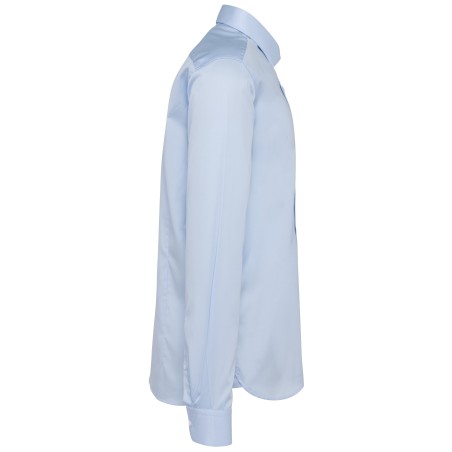 Camisa sarga manga larga hombre