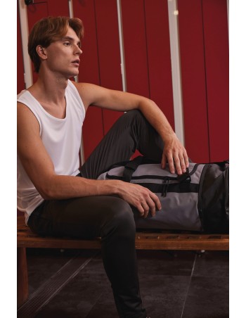 Tubular sports bag with separate shoe compartment