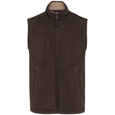 Unisex fleece bodywarmer with sherpa inner