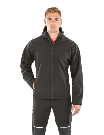 Men\\\'s 3-layer recycled softshell jacket with hood