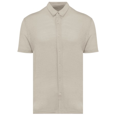 Men\\\'s Linen Short-sleeved Shirt