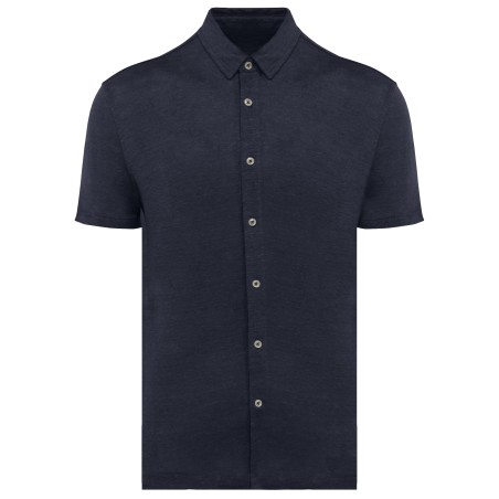 Camisa manga corta de lino hombre