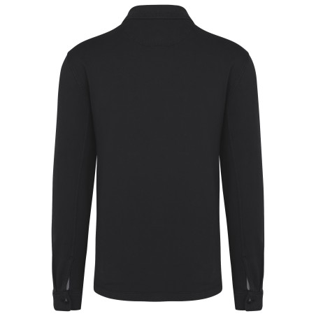 Eco-friendly men\\\'s washed effect brushed fleece overshirt