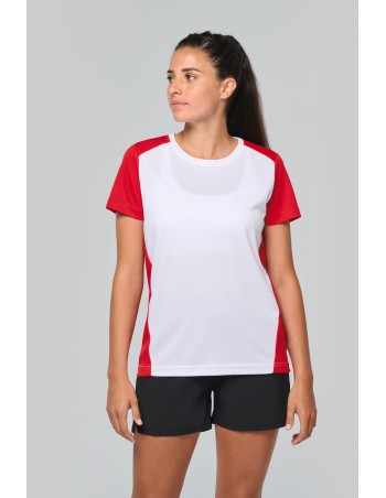 Camiseta de deporte ecorresponsable bicolor mujer