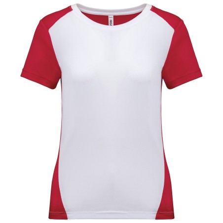 Camiseta de deporte ecorresponsable bicolor mujer
