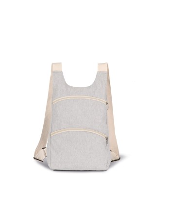 Recycled backpack with anti-theft back pocket
