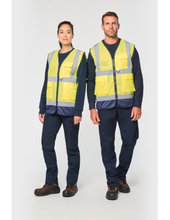 Recycled HI-VIZ SAFETY VEST with zip