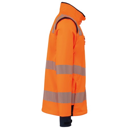 Chaqueta softshell de seguridad reciclada con mangas amovibles unisex