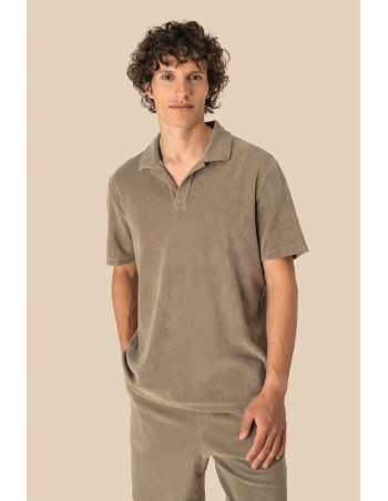 Eco-friendly men\\\'s Terry Towel polo shirt