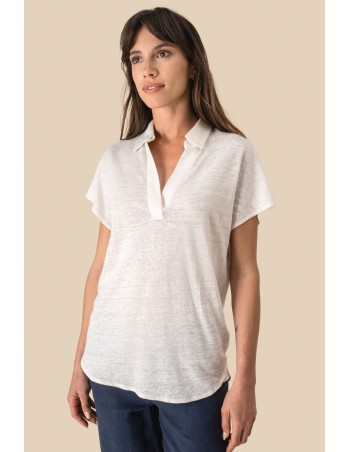 Ladies’ linen polo shirt