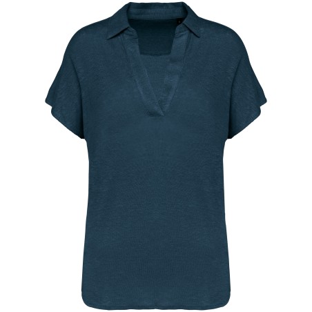Ladies’ linen polo shirt