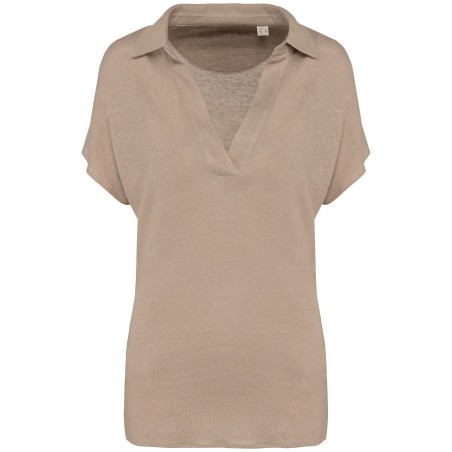Ladies’ linen polo shirt