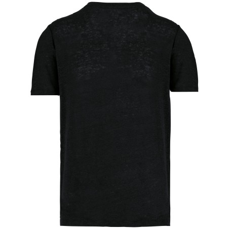 Camiseta lino cuello redondo hombre